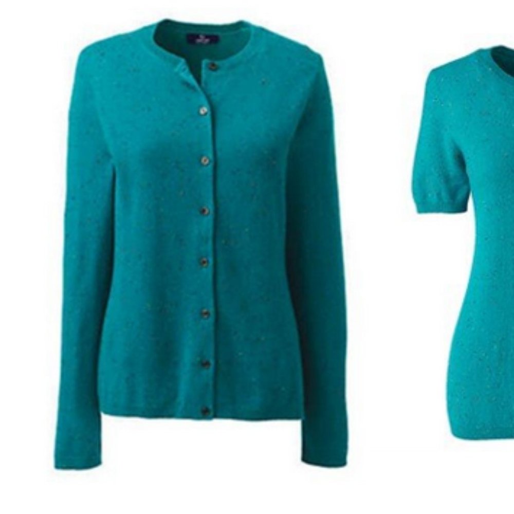 TWIN-SET Lands End cashmere sweaters set S and PS greenish teal
